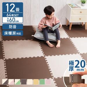 ジョイントマット 大判 厚手 2cm 供 4枚 おしゃれ 20mm 60cm 子防音 カラフル 安い 子供部屋 マット 床 フロアマット（60×60×2） 16セット PEJTM-602 （Ｄ）｜sukusuku