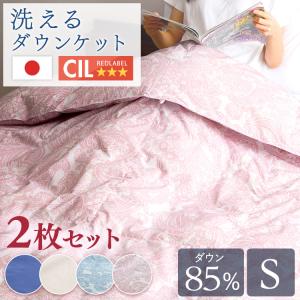 (2枚セット)日本製ダウンケット  WDD85%0.2kg  シングル  (D)  新生活｜sukusuku