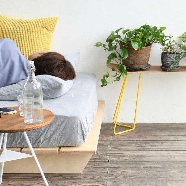 ラフトベッド キング ヘッドレスト無し アイアン 無垢板 ベッド ベッドフレーム おしゃれ シンプル...