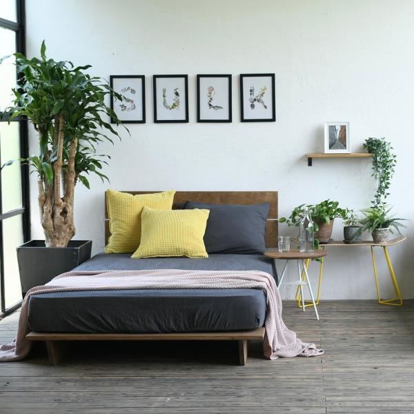 ラフトベッド ダブル bed ベッド アイアン 無垢板 ベッド ベッドフレーム おしゃれ シンプル ...