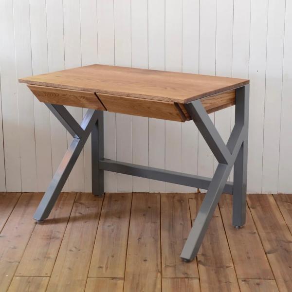 ドロワーデスク Kフレーム ウォールナット W900　　サイズオーダー可 インテリア アイアン アイ...