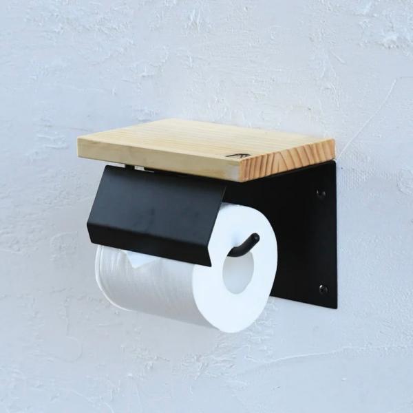 トイレットペーパーホルダー フタ付き シングル / SULK 紙巻器 天板 棚 ラック スマホ置き ...
