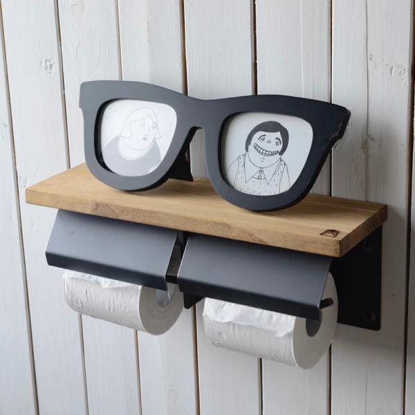 トイレットペーパーホルダー フタ付き ダブル / SULK 紙巻器 天板 棚 ラック スマホ置き D...