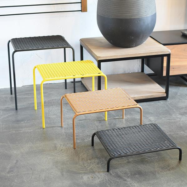 (アイアンローシェルフW400）植物スタンド フラワースタンド シューズラック メッシュ棚 スチール...