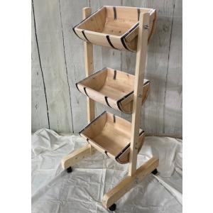 【ワイン樽】半切りディスプレイ樽　収納 3連(BB3N）