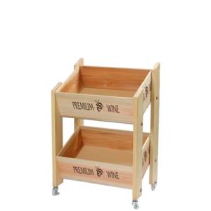 【ワイン陳列用木箱】キャスター付きで視認性の高い傾斜30度タイプ(G02638)