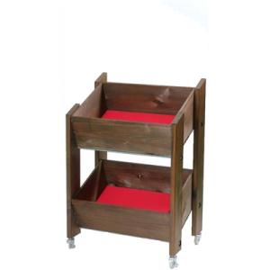 【ワイン陳列用木箱ブラウン】キャスター付きで視認性の高い傾斜30度タイプ(G02639)