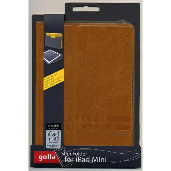 タブレットケース カバー iPad mini golla ブラウン 茶色 合成皮革 PU レザー g...