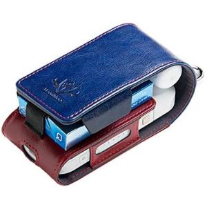 NATURALdesign アイコス専用ケース FLAMINGO iQOScase Blue ブルー カラビナ付 マグネット式開閉フラップ