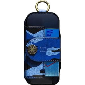 NATURALdesign アイコス専用ケース アイコス専用 IQOS ケース COLORFUL CAMO Blue ブルー カラビナ付 マグネット式開閉フラップ｜sumacen