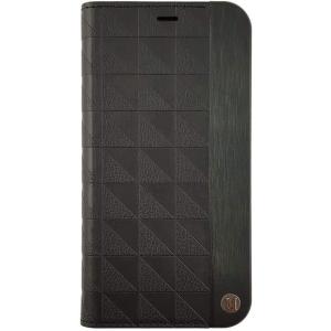 iPhoneXs iPhoneX ケース（5.8インチ） 手帳型 ケース ブラック エンボス調 スタンド機能付 ワイヤレス充電可能