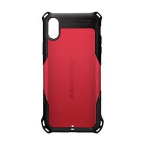 【在庫処分】エレコム  iPhoneXS / iPhoneX 用 ケース 衝撃吸収 ZEROSHOCK  衝撃吸収フィルム付き [落下時の衝撃から本体を守る]  レッド PM-A18BZERORD｜sumacen