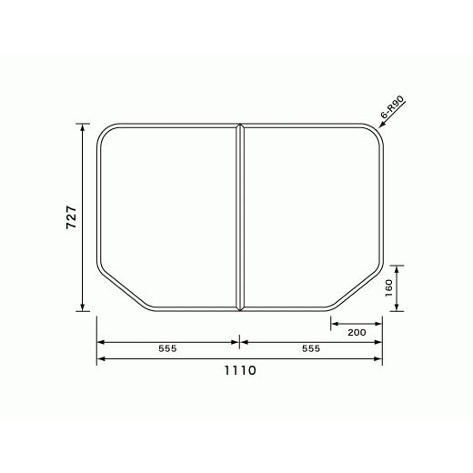 パナソニック 風呂ふた 組フタ：１１５０用  変形型 2枚組 [本体厚み10.0mm] 品番 GTD...