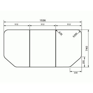 Panasonic（パナソニック） 風呂ふた 3枚割 組フタ：1600用 変形