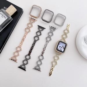 アップルウォッチ バンド ステンレス アップルウォッチ カバー キラキラ セット 46mm apple watch バンド 飾りベルト レディース 44mm 40mm 38mm 42mm 41mm 45mm