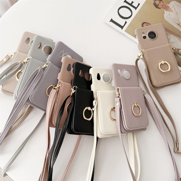 スマホショルダー AQUOS R9 ケース ミラー付き カード収納 AQUOS sense9 sen...