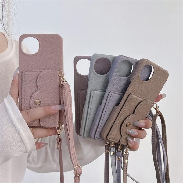 スマホョルダー aquos wish4 ケース カード入れ Aquos R9 ケース アクオス R8...