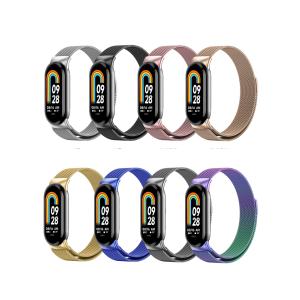 Xiaomi Mi Band 8 バンド 替えベルト 交換用 磁気式 シャオミ スマートバンド 交換バンド ステンレス 腕時計バンド レディース バンド交換 金属製 磁気｜sumaho-shop