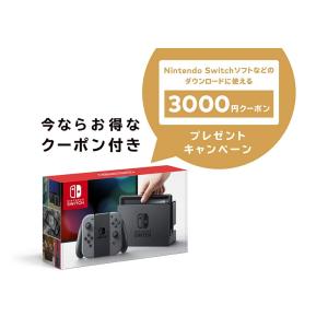 キャンペーンクーポン付 Nintendo Switch グレー 本体 新品 + ニンテンドーeショップでつかえるニンテンドープリペイド番号3000円分｜sumahoselect