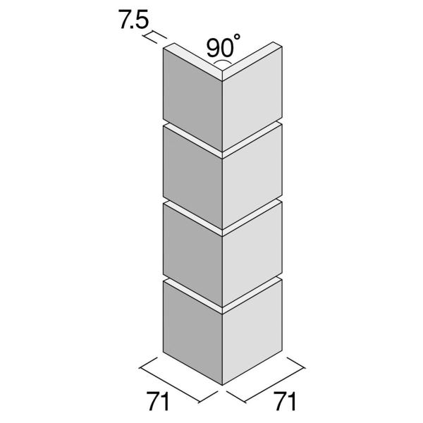 名古屋モザイク 外壁タイル エステア 90゜75角筋面曲り（接着） [紙貼り] 4シート/箱 HD-...