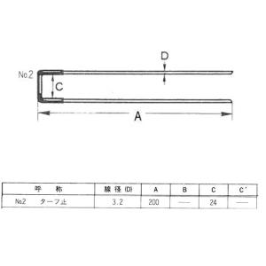 鉄製 No.2 コ型特殊ピンペグ 杭の詳細画像1