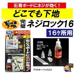 高島　どこでも下地　完璧ネジロック　16ヶ所用　　石膏ボード壁にネジが効く！