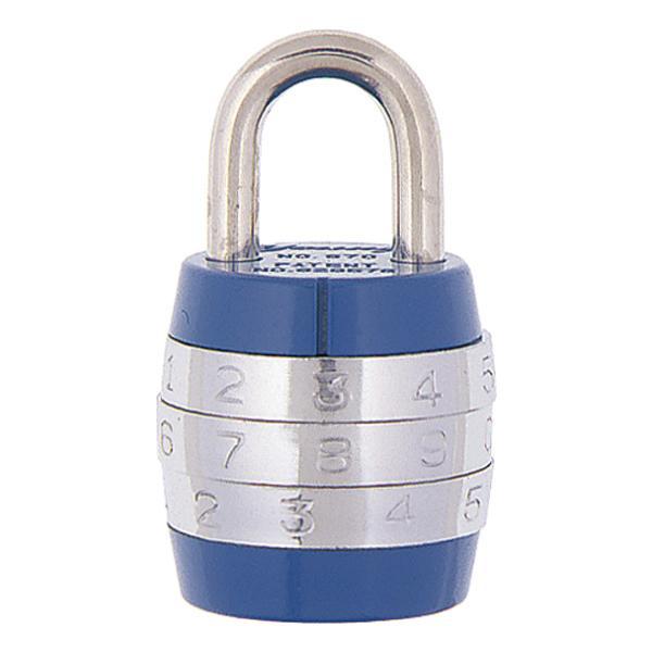 南京錠 ダイヤル式 3段文字合せ SL-22 ブルー 暗証番号 盗難防止 防犯
