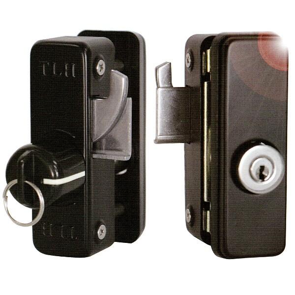 引き戸錠 イナホ スリムロック 面付補助錠-56 ブラック  鎌錠 玄関 勝手口 FUKI