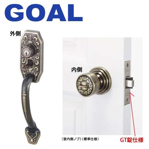 GOAL GTシリーズ アンティック錠 ニース NIC  バックセット64mm GF 外側：NICハ...