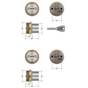 MIWA 美和ロック PRシリンダー LIXタイプ 2個同一セット ST シルバー MCY-467 ...