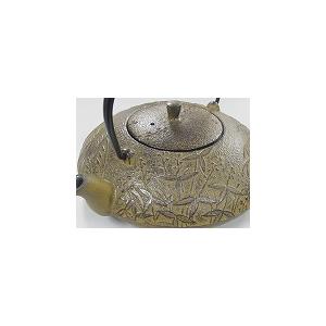 南部鉄急須　平型草花0.6L　