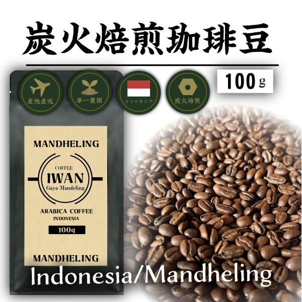 マンデリン コーヒー焙煎豆100g 炭火焙煎 ニュークロップ ホールビーンズ インドネシア スマトラ...