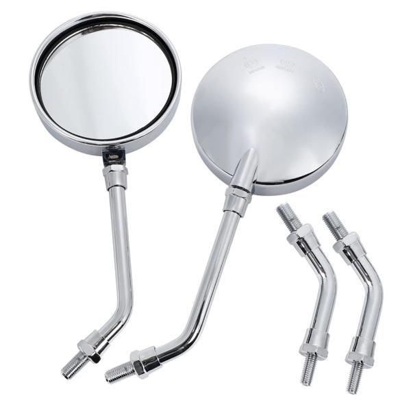 ZII Z2 シルバーショート ロング ミラー 左右セット 正ネジ M10 汎用 カブ モンキー ゴ...