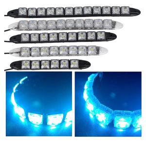 ブラックベース 8連 12V LED ライトブルー発光