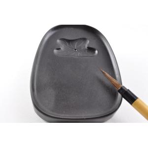 歙州硯 楕円型 水波紋 8.5cm 歙硯 書道具 すずり : 書道用品 緑風店