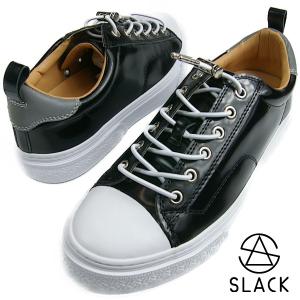 SLACK スラック CLUDE BLACK/WHITE ブラック【送料無料】メンズ レディース スニーカー ガラスレザー 本革｜suminaka-shoes-store