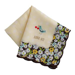 [アナスイ] 【ANNA SUI】 刺繍ハンカチ 0002 (イエロー) [綿100％] 婦人 レディース エンブ ハンカチーフ 約50cm ANNAの商品画像