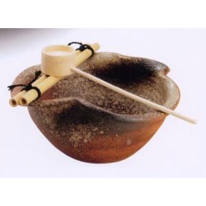 信楽焼 火色 古信楽 つくばい 竹40ｃｍ