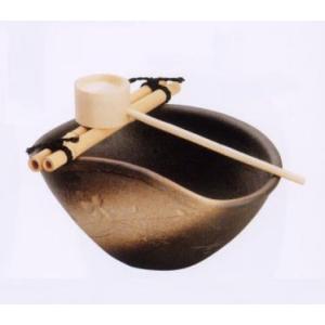 信楽焼 古陶 花彫 つくばい 竹30ｃｍ