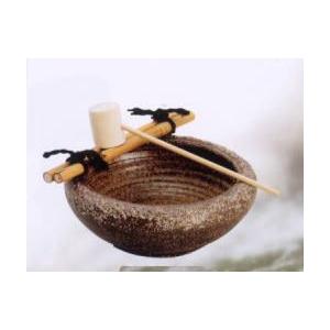 信楽焼 窯肌 砂付 つくばい 竹20ｃｍ