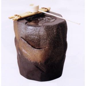 信楽焼 紫香楽 つくばい 竹*循環式モーター付