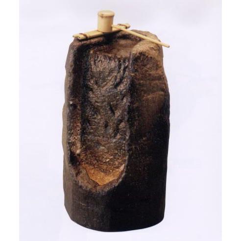 信楽焼 けいめい つくばい 竹*照明具*循環式モーター付