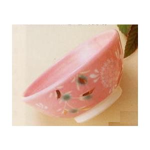 清水焼 花釉三島 飯碗