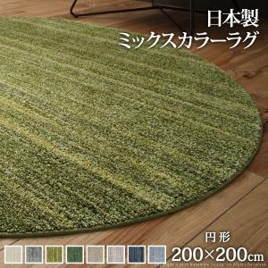 ラグ 洗える ミックスカラーラグ 〔ルーナ〕 丸型 径200cm 防ダニ｜sumiten