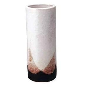 白釉松皮寸銅花入・10号