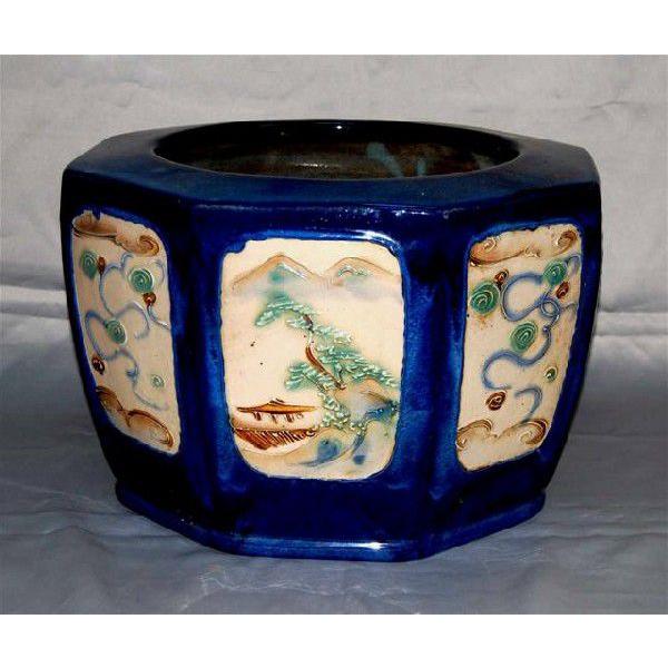 ナマコ間取り雲山水大火鉢