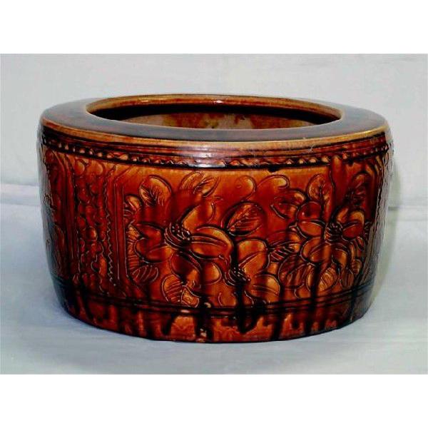 茶天目花彫刻大火鉢