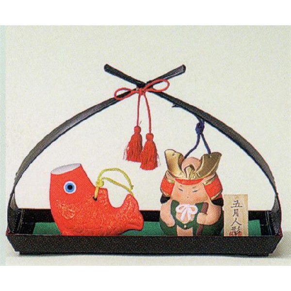 利休カゴ付土鈴五月人形