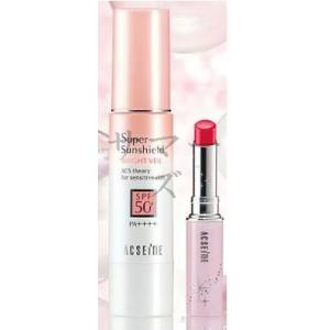 セット　アクセーヌ　スーパーサンシールド　ブライトヴェール　02　22ｇ + 特製サイズ　リップ ト...