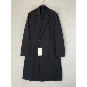 AKM L ネイビー SILKETE COTTON S/S HAND STITCH V-NECK シルキー  